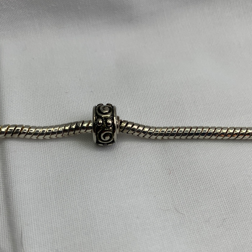Pandora Sterling Silver Scroll Spacer Bead Charm Bracelet Accent - Silver